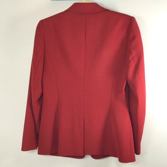 Talbots | Red 3 Button Wool Blazer - Picture 4 of 7